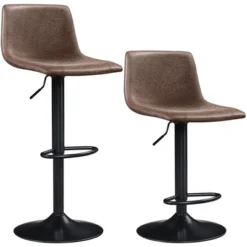 Yaheetech 2pcs Vintage Adjustable Swivel Counter Height Bar Stools With Backrest And Footrest -Furniture Store GUEST d5c88055 6e14 4200 8549 97d43aaaf16a