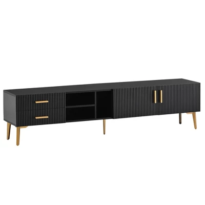 Modern TV Stand For TVs Up To 77'' With 5 Champagne Legs-ModernLuxe 6 Modern TV Stand For TVs Up To 77'' With 5 Champagne Legs-ModernLuxe - Image 4
