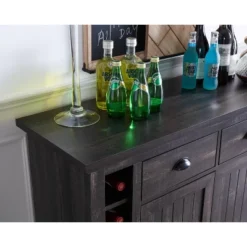 Home Source Bar Cabinet Bookshelf With Glass Doors In Chocolate Finish -Furniture Store GUEST d7f89a92 2a74 45ed b9f4 1c196f58d793