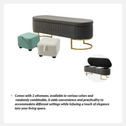 Nuria 50" Wide Modern Upholstered Flip Top Storage Bench With Golden Metal C-shaped Sled Legs For Living Room | ARTFUL LIVING DESIGN 18 Nuria 50" Wide Modern Upholstered Flip Top Storage Bench With Golden Metal C-shaped Sled Legs For Living Room | ARTFUL LIVING DESIGN -Furniture Store GUEST d88e8cdf 6e82 47ca aacd 725ec0428b03