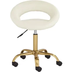 55 Downing Street Briar Gold And White Faux Leather Adjustable Office Chair -Furniture Store GUEST dac40346 c6da 49af a55f c22016512e65