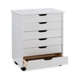 Cary 6 Drawer Wide Roll Cart - Linon -Furniture Store GUEST daca2e08 e0e8 4882 9388 381495f1e238