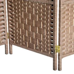 HOMCOM 6' Tall Wicker Weave 3 Panel Room Divider Privacy Screen - Natural -Furniture Store GUEST dc1e5a4a 7bd2 4a96 9d13 cc5cf39f51fa