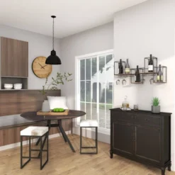 Metal Geometric 7 Bottle Wall Wine Rack With 5 Glass Holder Slots Black - Olivia & May -Furniture Store GUEST dc807fc8 5474 43df 96c0 dc32f37ea6ca