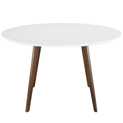 Platter Round Dining Table White - Modway 3 Platter Round Dining Table White - Modway