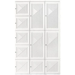 HOMCOM Portable Wardrobe Closet, Bedroom Armoire, Foldable Clothes Organizer With Cube Storage, Hanging Rods, And Magnet Doors, White -Furniture Store GUEST de58c46f 5acc 4623 bd6c 19db8f3bda17
