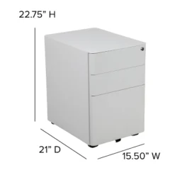 Flash Furniture Modern 3-Drawer Mobile Locking Filing Cabinet With Anti-Tilt Mechanism And Hanging Drawer For Legal & Letter Files -Furniture Store GUEST df2d88db 150f 4c04 a505 d0483b1c06ae