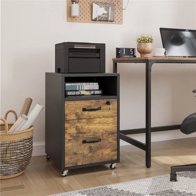 Yaheetech 2-Drawer And 1-Open Shelf Mobile Letter Size Rolling File Cabinet For Home And Office 6 Yaheetech 2-Drawer And 1-Open Shelf Mobile Letter Size Rolling File Cabinet For Home And Office - Image 4