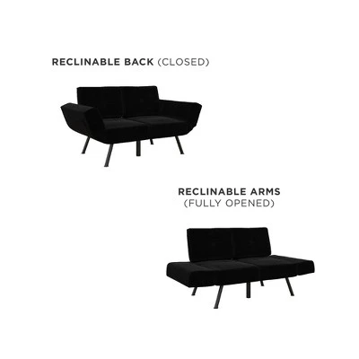 RealRooms Euro Upholstered Tufted Loveseat Futon With Storage Pockets 7 RealRooms Euro Upholstered Tufted Loveseat Futon With Storage Pockets - Image 5