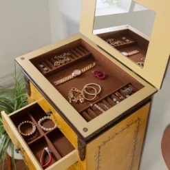 Beatrice Antique Parchment Hand Painted Jewelry Armoire - Powell Company -Furniture Store GUEST e2e5afd7 c178 42fb 9098 e08edcb21e41