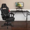 Flash Furniture Gaming Desk With Cup Holder/Headphone Hook/Monitor Stand & Reclining Back/Arms Gaming Chair With Footrest -Furniture Store GUEST e3242b99 1f30 41ff 85d1 5d88ee227430