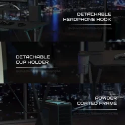 BlackArc Tango Gaming Desk & Chair Set - Reclining Gaming Chair With Slide-Out Footrest & Gaming Desk With Cupholder/Headphone Hook -Furniture Store GUEST e356fe2f 90f1 4a38 b82b 9542e2a916b4