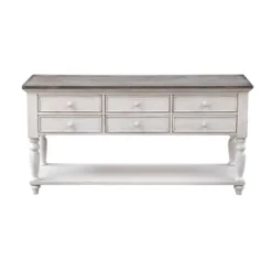 Port Oxford 6 Drawer Console Table Cream - Treasure Trove Accents