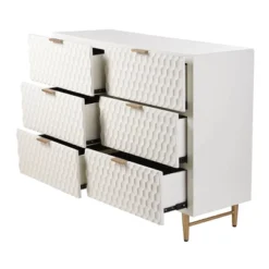 6 Drawer With Handles Accent Dresser Cream/Gold - StyleCraft