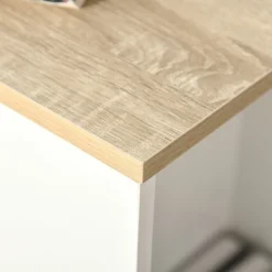 HOMCOM C-Shaped Sofa Side Table Mobile End Table With Storage And Wheels For Living Room, Bedroom, Office, White -Furniture Store GUEST e6ab5502 1fdd 473a ae41 d2f6e2cb9df2