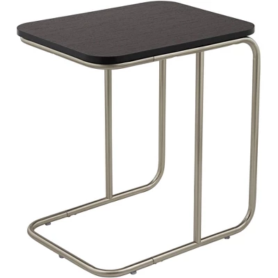 55 Downing Street Modern Dark Oak Brushed Nickel Rectangular Accent Side End Table 20" X 15 1/2" Gray For Living Room Home House 9 55 Downing Street Modern Dark Oak Brushed Nickel Rectangular Accent Side End Table 20" X 15 1/2" Gray For Living Room Home House - Image 7