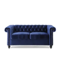 Brinkhaven Modern Glam Tufted Velvet Loveseat With Nailhead Trim - Christopher Knight Home -Furniture Store GUEST e6dbdeaf b34f 4bb9 8c55 a2bef1478ebe