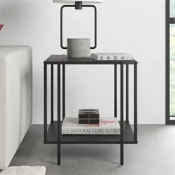 Black Bronze Side Table With Metal Shelf - Henn&Hart 15 Black Bronze Side Table With Metal Shelf - Henn&Hart -Furniture Store GUEST e72917ac 5fe2 4d4a b021 d956a16bb11c