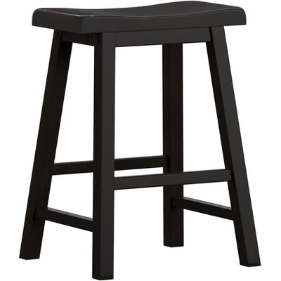 Set Of 2 24" Watkins Saddle Seat Backless Counter Height Barstools - Inspire Q 5 Set Of 2 24" Watkins Saddle Seat Backless Counter Height Barstools - Inspire Q - Image 3