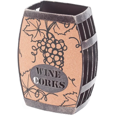 Vintiquewise Vintage Decorative Metal Barrel Shaped Tabletop Countertop Wine Cork Holder 4 Vintiquewise Vintage Decorative Metal Barrel Shaped Tabletop Countertop Wine Cork Holder - Image 2