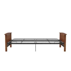 Full Brixen Wood Arm Metal Futon Frame With 6" Mattress - Room & Joy -Furniture Store GUEST e8a576ba 46f2 426b 98fe 8a11c4acdb72