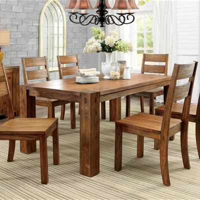 Arsenio Sturdy Wooden Dining Table Dark Oak - HOMES: Inside + Out 3 Arsenio Sturdy Wooden Dining Table Dark Oak - HOMES: Inside + Out