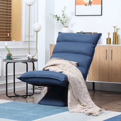 HOMCOM Swivel Floor Chair With Back Support, Microfiber Adjustable Video Gaming Chair For Reading, Lounging, Meditating, Blue 3 HOMCOM Swivel Floor Chair With Back Support, Microfiber Adjustable Video Gaming Chair For Reading, Lounging, Meditating, Blue