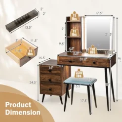 Costway Vanity Set With Dimmable Lighted Mirror 3 Lighting Modes 15 Costway Vanity Set With Dimmable Lighted Mirror 3 Lighting Modes -Furniture Store GUEST eb4315d8 2292 46ad 9767 f39a0296a39c
