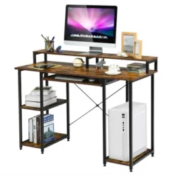 Costway 47'' Computer Desk Writing Study Table W/ Keyboard Tray & Monitor Stand -Furniture Store GUEST ec34b4a9 c6e0 473c 8b36 a624f0a514b7