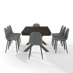 9pc Hayden Extendable Dining Set With Weston Chairs Distressed Gray/Slate - Crosley -Furniture Store GUEST ec8b7723 fae3 444e b663 af585169b132
