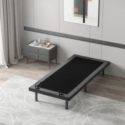 HOMCOM Twin XL Adjustable Bed Frame, Ergonomic Zero Gravity Power Bed Base With Head And Foot Incline, Memory, And Wireless Remote, Gray