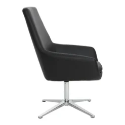 Tubby Chair With Aluminum Base Faux Leather Black - OSP Home Furnishings -Furniture Store GUEST edf1b715 d310 471e 8163 3219acc3560b