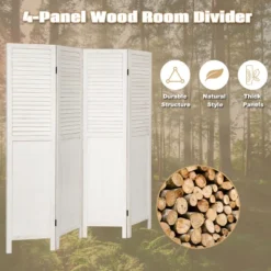 Costway 4 Panel Folding Privacy Room Divider Screen Home Furniture 5.6 Ft Tall White -Furniture Store GUEST ee107659 f390 4ffb ab92 6c9bc25cdfd3