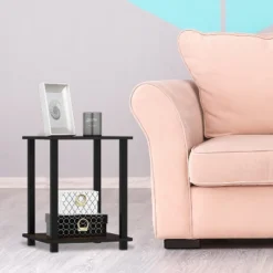 Furinno Furniture Simplistic Wooden Sturdy Square Flat Top Indoor Home Decor End Tables For Bedrooms And Living Rooms, Walnut (2 Pack) -Furniture Store GUEST ef89102a 9db0 4c3b b1a9 28fee4c792a0