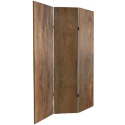 6" Double Sided Wood Grain Canvas Room Divider Brown - Oriental Furniture -Furniture Store GUEST f089e4a8 9c63 49f2 a796 d5910e16debd