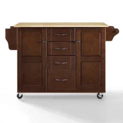 Eleanor Wood Top Kitchen Cart Mahogany/Natural - Crosley -Furniture Store GUEST f0957ab8 e2b0 4772 83ef 39aa647ba2e0