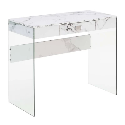 36" SoHo 1 Drawer Glass Desk - Breighton Home 9 36" SoHo 1 Drawer Glass Desk - Breighton Home - Image 7