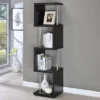 Baxter 4 Shelf Zig Zag Bookcase With Chrome Details - Coaster -Furniture Store GUEST f10327a5 d2ac 4750 bd8c 3cb74b3edd08