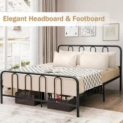 Costway Stylish Full Size Metal Bed Frame Platform Bed Base W/ Headboard & Footboard 16 Costway Stylish Full Size Metal Bed Frame Platform Bed Base W/ Headboard & Footboard -Furniture Store GUEST f1242b65 eadd 4437 8dff 638a3a264a20