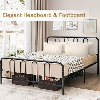 Costway Stylish Full Size Metal Bed Frame Platform Bed Base W/ Headboard & Footboard 9 Costway Stylish Full Size Metal Bed Frame Platform Bed Base W/ Headboard & Footboard - Image 7