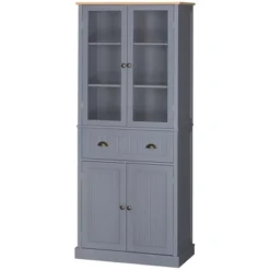 HOMCOM Freestanding Kitchen Pantry, 5-tier Storage Cabinet With Adjustable Shelves And Drawer For Living Room, Dining Room, Gray -Furniture Store GUEST f1b8b1fe 89d3 4ad9 adbc eb4d26e7ce5a