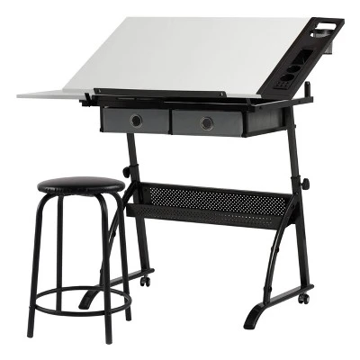 Core Drawing Table And Stool Set Charcoal Black/White - Studio Designs 7 Core Drawing Table And Stool Set Charcoal Black/White - Studio Designs - Image 5