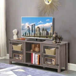 Costway TV Stand Entertainment Center For TV's Up To 65'' W/ Storage Cabinets Deep Taupe -Furniture Store GUEST f2459d27 4260 4974 b599 2dd6dddccd38