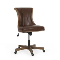 Coulee Contemporary Upholstered Roll Back Swivel Office Chair Dark Brown/Natural - Christopher Knight Home 15 Coulee Contemporary Upholstered Roll Back Swivel Office Chair Dark Brown/Natural - Christopher Knight Home -Furniture Store GUEST f354613f 9672 47a4 8d00 2b063153a61e