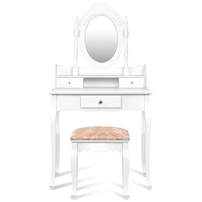 Costway Vanity Table Jewelry Makeup Desk Bench Dresser Stool White 8 Costway Vanity Table Jewelry Makeup Desk Bench Dresser Stool White - Image 6