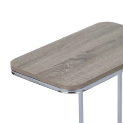 20" Cora Wood Grain Finish And Metal Base C-Table Brown - Teamson Home -Furniture Store GUEST f5c31353 4781 433f bc67 23909fba2b83