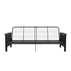 Full Brixen Wood Arm Metal Futon Frame With 6" Mattress - Room & Joy -Furniture Store GUEST f73daafc 27e1 4e5e 986e 7b27f151ff28