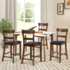 Costway Set Of 4 Barstools Counter Height Chairs W/Leather Seat & Rubber Wood Legs -Furniture Store GUEST f74773cc a641 4100 a483 918c138e647a