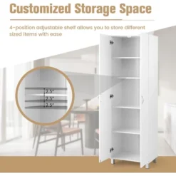 Costway 73.5''Double Door Tall Pantry Cabinet Freestanding Versatile Storage Organizer -Furniture Store GUEST f7bb11eb c378 4eeb 9d53 cb94799fdff4