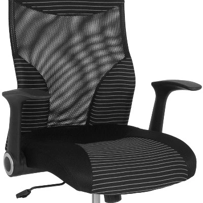 Flash Furniture Milford High Back Ergonomic Office Chair With Contemporary Mesh Design In Black And White 7 Flash Furniture Milford High Back Ergonomic Office Chair With Contemporary Mesh Design In Black And White - Image 5